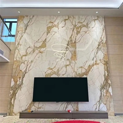 Calacatta Gold Marble TV Backdrop
